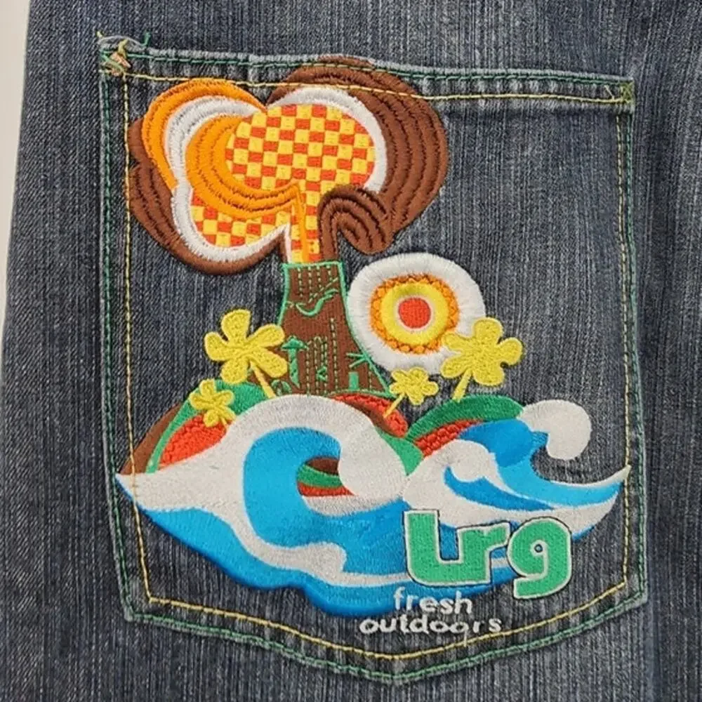 LRG Men's Large Pocket‎ Embroidered Jeans Size 42 X 33 Street Wear